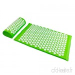 Acupressure Set avec housse de transport - Vert 2 pièces - Oreiller et tapis de massage traitement de la douleur - B01M1CEBLK